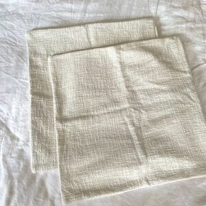 NWOT 20x20 Quince Throw Pillow Covers Cotton Textured Cream Set of 2